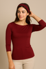 MAGLIA DONNA MYASTREET SCOLLO A BARCA VISCOSA ELASTICIZZATA ART. BM24280-90