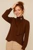BLUSA DONNA MYASTREET MANICA LUNGA COLLO ALTO CON MOTIVO SPILLA ART. PKA0235-90