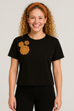 T-SHIRT DONNA GRIFFAI MANICA CORTA RICAMO FIORE COTONE ART. 6515