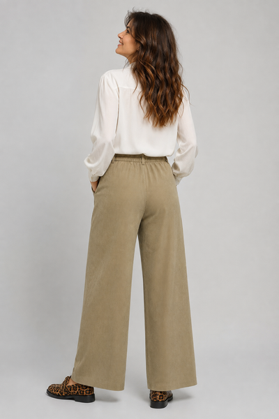 PANTALONE DONNA GRIFFAI PALAZZO VELLUTO TASCHE ELASTICO ART. DGF7487