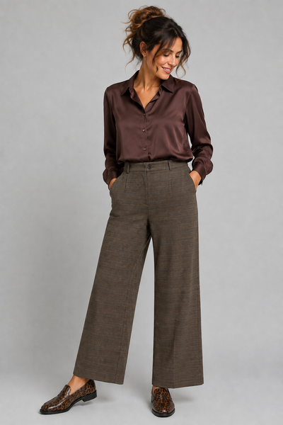 PANTALONE DONNA GRIFFAI PALAZZO FANTASIA QUADRI TASCHE ART. DGF7479