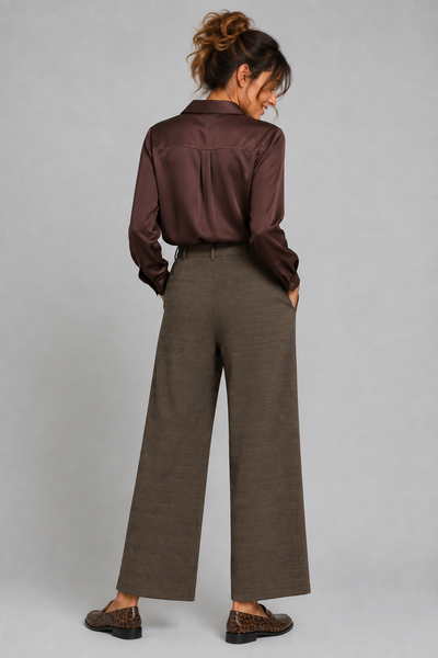 PANTALONE DONNA GRIFFAI PALAZZO FANTASIA QUADRI TASCHE ART. DGF7479