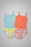 COMPLETINO BAMBINA BIMBA CANOTTA TOP SLIP ELASTICIZZATO ROSSOPORPORA ART.CB136