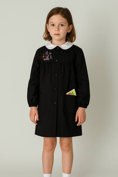 GREMBIULE SCUOLA BAMBINA COLLETTO TASCHE RICAMOMARCA SIGGI ART.33GR3599