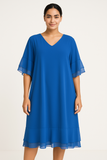ABITO DONNA ELEGANTE SCOLLO MEZZA MANICA MORBIDO LEGGERO VOILE MARCA DONNAMICA ART. 5218