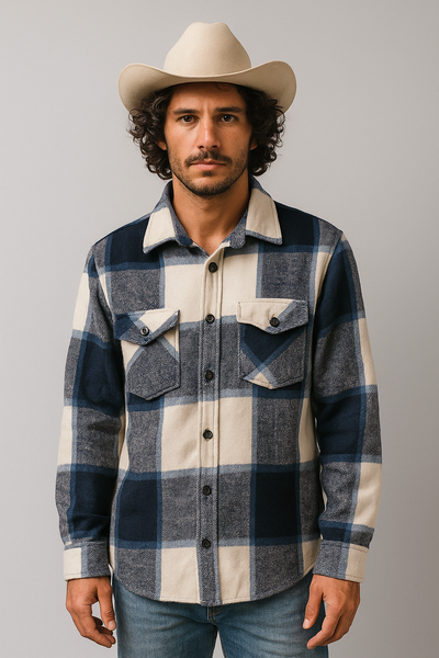 CAMICIA UOMO MC COLLUM FLANELLA PESANTE SCOZZESE TASCHINI ART. COWANS QUADRO