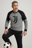 PIGIAMA COTONE UOMO RAGAZZO SERAFINO POLSINI STAMPA LOGO JUVENTUS ART. JU14123
