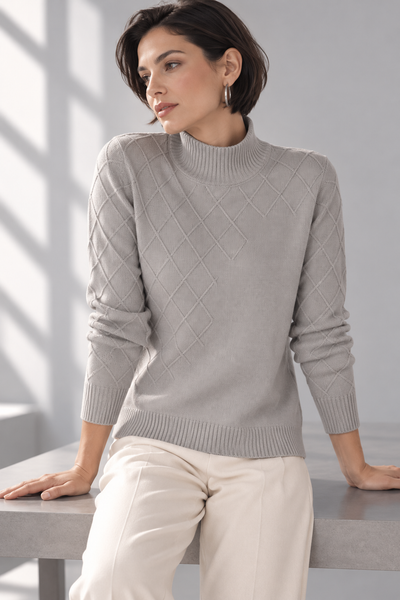 MAGLIONE DONNA SEASONS OF GRACE LUPETTO ROMBI ART. 345