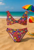 BIKINY RAGAZZA GANCIO SPALLINA NODO ARRICCIATURA FODERATO FLOREALE MARCA LOSAN ART. 31G-4003AL