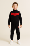 TUTA PIGIAMA FELPATO BAMBINO ZIP POLSINI LOGO SQUADRA MILAN ART. MF201025