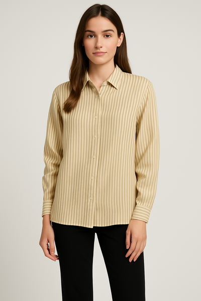 CAMICIA DONNA MYASTREET RIGHE MANICA LUNGA SBUFFO LUREX ART. PK1197-90