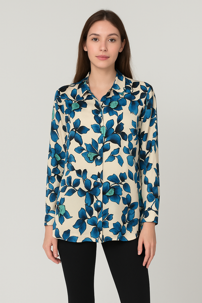 CAMICIA DONNA PIERRE CARDIN ART. P281 FANTASIA MOD CLASSICO VISCOSAMAICHE LUNGHE