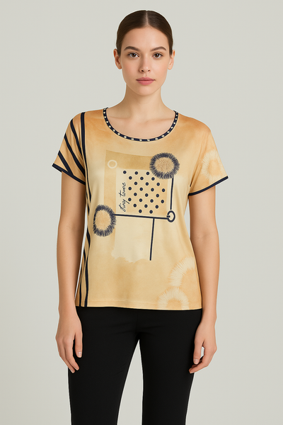 BLUSA DONNAELEGANTE FANTASIA MANICA CORTA  JENNIFER CLOSE ART. 1403