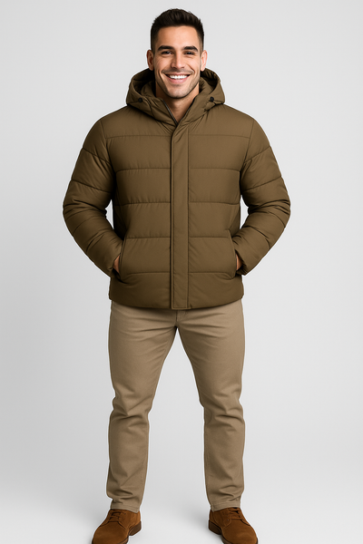 GIUBBOTTO UOMO SEA BARRIER ZIP BOTTONI TASCHE CAPPUCCIO POLSINI ANTIVENTO ANTIPIOGGIA ART.COAST