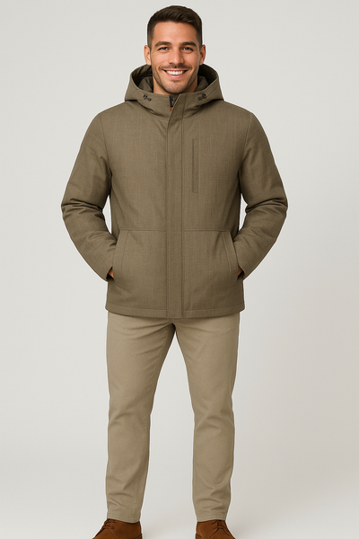 GIUBBINO UOMO SEA BARRIER ZIP BOTTONI TASCHE CAPPUCCIO ANTIVENTO ANTIPIOGGIA ART.BLEN