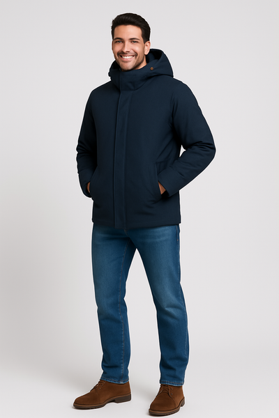 GIUBBINO UOMO SEA BARRIER ZIP BOTTONI CAPPUCCIO TASCHE POLSINI ANTIVENTO ANTIPIOGGIA ART.DUNE