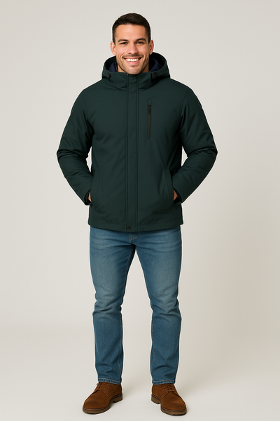 GIUBBINO UOMO SEA BARRIER ZIP BOTTONI TASCHE CAPPUCCIO ANTIVENTO ANTIPIOGGIA ART.LISMORE