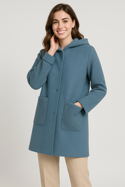 CAPPOTTO DONNA EDAS BOTTONI TASCHE CAPPUCCIO FODERATO ART. CARTELLA