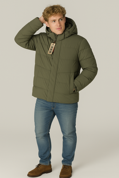 GIUBBINO UOMO CONFORMATO ZIP BOTTONI TASCHE CAPPUCCIO IDROREPELLENTE TRASPIRANTE ANTIVENTO MARCA SEA BARRIER ART. CONF-IMPERIA-21C