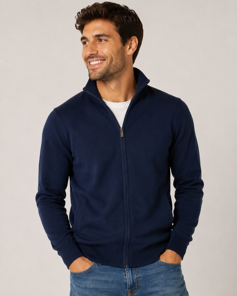 MAGLIA COTONE UOMO RAGAZZO ZIP TASCHE MARCA RE DEL MARE ART. 224153
