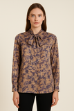 CAMICIA DONNA RAGAZZA FIOCCO BOTTONI FANTASIA MARCA JENNIFER CLOSE ART. 1523