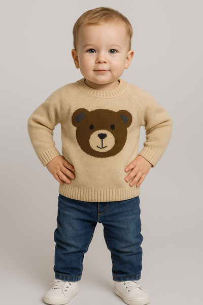 MAGLIONE BIMBO GIROCOLLO BOTTONCINI ORSO MARCA LOSAN ART.LBBAP0202 24015
