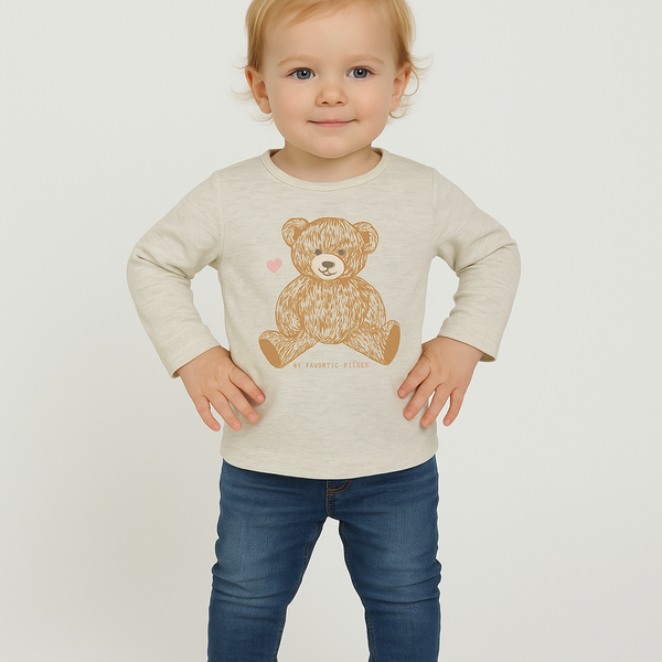 T-SHIRT BIMBA MANICA LUNGA STAMPA BOTTONCINI MARCA LOSAN ART. LBGAP0303 24047