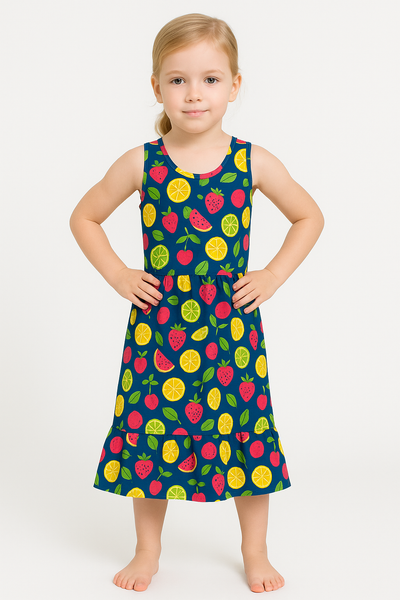 ABITO BAMBINA SPALLINA INCROCIO ELASTICO BALZA FRUTTA LEGGERO MORBIDO MARCA LOSAN ART.316-7038AL
