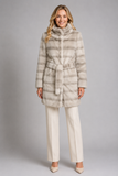 GIACCONE CAPPOTTO PELLICCIA ECOLOGICA DONNA RAGAZZA TASCHE BOTTONI CINTURA CORTE DEI GONZAGA ART.1R0190C