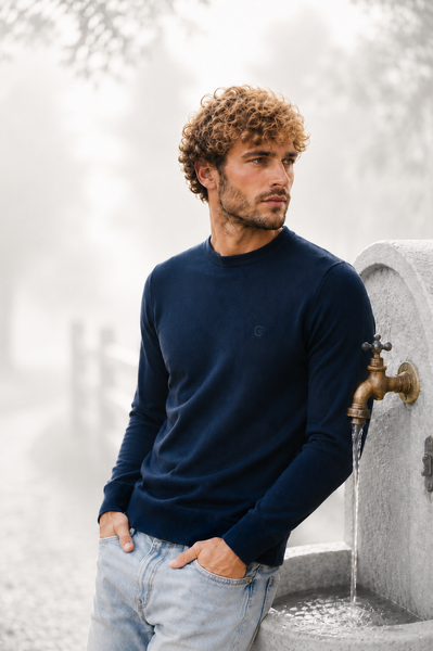 MAGLIONE UOM0 COVERI MOVING GIROCOLLO BASICO VISCOSA ART. TR1720