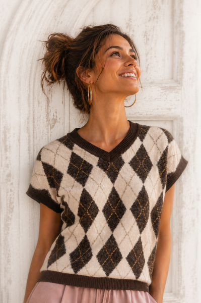 GILET DONNA GRIFFAI AMPIO ROMBI EFFETTO PELO SPACCHI ART. 7021