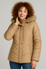 GIUBBOTTO DONNA VIRGINIA BLU ZIP BOTTONITASCHE CAPPUCCIO ECOPELLICCIA LAVORATO POLSINI ART.DARLA