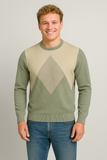 MAGLIONE UOMO SPORTING MARE GIROCOLLO ROMBI LANA ART. 3280 80