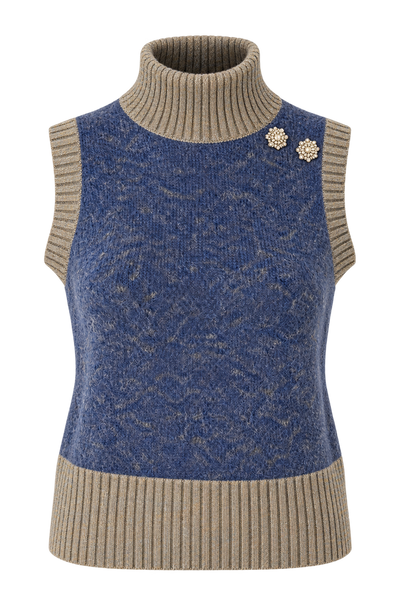 GILET DONNA SEASONS OF GRACE COLLO LUPETTO BOTTONI GIOIELLO ART.  304