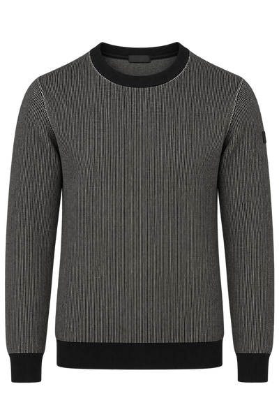 MAGLIONE UOMO RIFLE GIROCOLLO FILATO DUE COLORI LOGO VISCOSA ART. RFTR846
