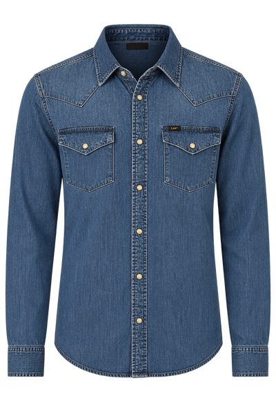 CAMICIA UOMO LEE JEANS BOTTONI A PRESSIONE TASCHINI ART. WESTERN SHIRT BROOKSIDE