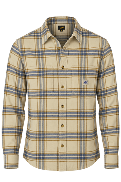 CAMICIA UOMO LEE FLANELLA PESANTE SCOZZESE TASCHINI COTONE ART. WORKWEAR SHIRT 2.0