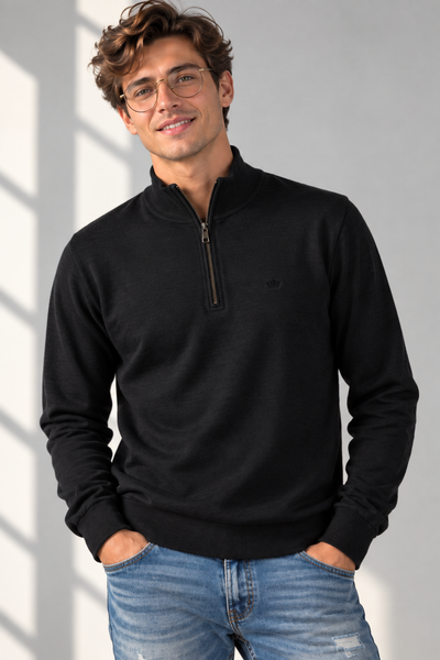 MAGLIONE UOMO IL GRANCHIO LUPETTO MEZZA ZIP LANA LOGO ART. GRT1047