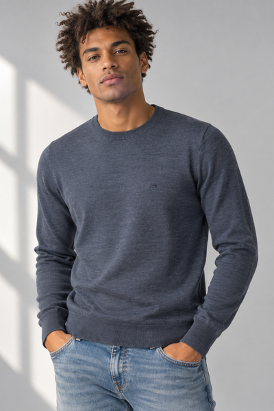 MAGLIONE UOMO IL GRANCHIO GIROCOLLO BASICO LOGO LANA ART. GRT1045