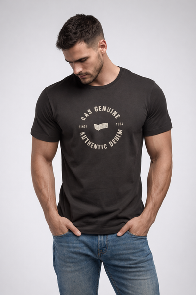 T-SHIRT UOMO GAS SLIM FIT ELASTICIZZATA  MANICA CORTA GIROCOLLO STAMPA COTONE ART. SCUBA/S3929