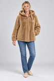 GIACCONE DONNA VIRGINIABLU ECOPELLICCIA CAPPUCCIO TASCHE ZIP ART. HEARTH-71C