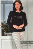 PIGIAMA DONNA NOTTINGHAM INTERLOCK SERAFINO STAMPA RIGHE ART. NPA474-AS