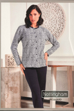PIGIAMA DONNA NOTTINGHAM JACQUARD APERTO BOTTONI ART. NPA310-BL