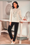 PIGIAMA DONNA NOTTINGAM JACQUARD SERAFINO FASCIA POLSINI STAMPA ART. NPA348-CP