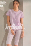 PIGIAMA DONNA PURO COTONE PINOCCHIETTO CUORI PIZZO INFIORE 654202