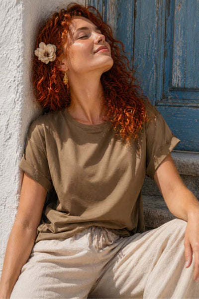 T-SHIRT DONNA GRIFFAI MANICA CORTA GIROCOLLO FILO SCOZIA ART. DGP7804