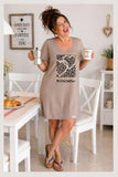 ABITO DONNA FRABO IO DI PIU PURO COTONE MEZZE MANICHE GIROCOLLO STAMPA ART P0054