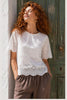 CASACCA DONNA GRIFFAI GIROCOLLO BOTTONE MANICA CORTA PIZZO SANGALLO COTONE ART. DGP8001