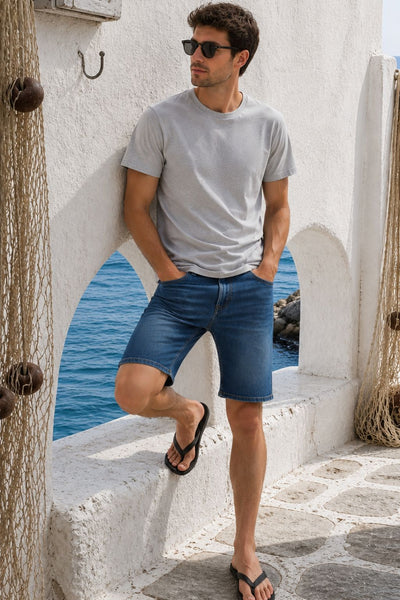 BERMUDA JEANS UOMO LEE CINQUE TASCHE ELASTICIZZATO REGULAR FIT ART. POCKET