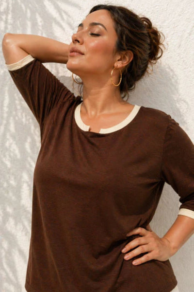 T-SHIRT DONNA SILCO CONFORMATA GIROCOLLO MANICA TRE QUARTI BORDINO ART.526